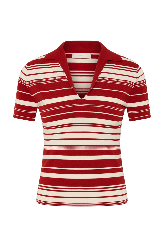Faithful - Cloe Top - Valdemar Stripe Red Ochre
