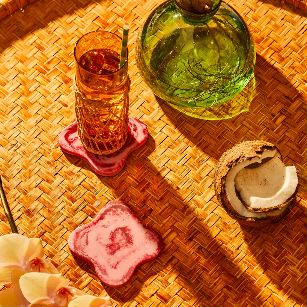 Sage x Clare - Malorie Coaster Set of 2 - Crimson