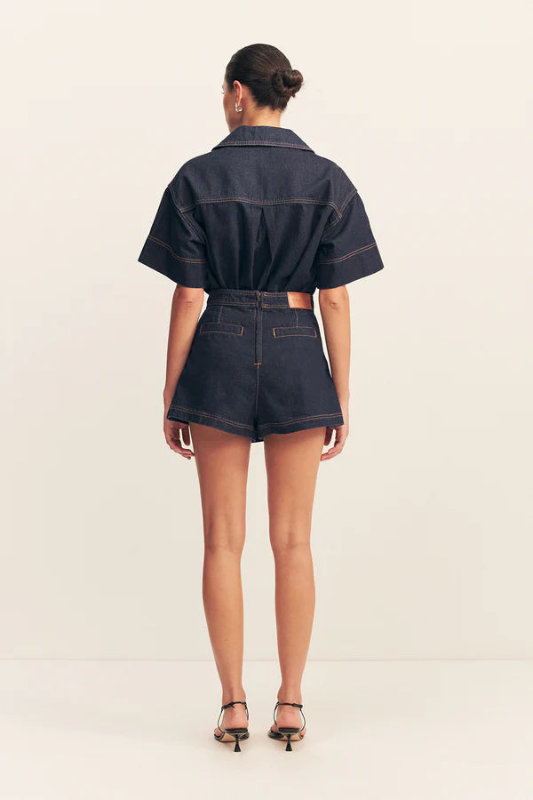 SHONA JOY- RITA WRAP DETAIL SKORT- DEEP INDIGO