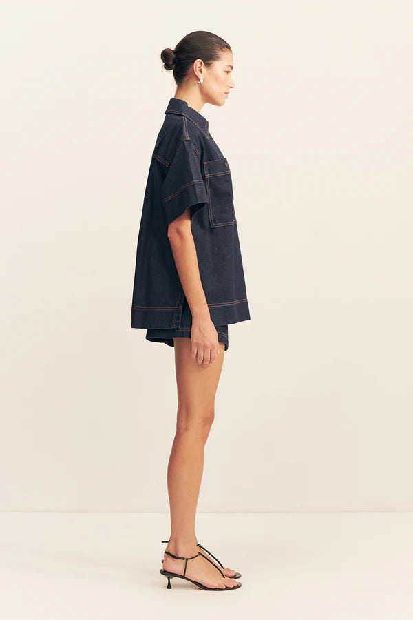 SHONA JOY- RITA PULLOVER TOP- DEEP INDIGO