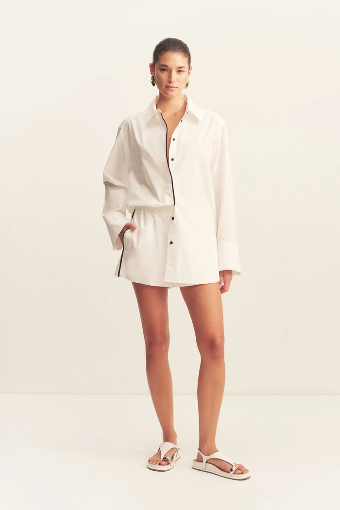 SHONA JOY- MORTON CONTRAST SHORT-WHITE