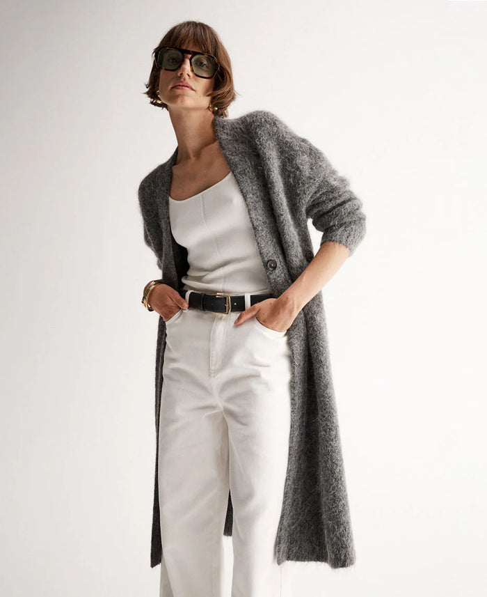 Elka - Simone Knit Cardigan - Charcoal Marle