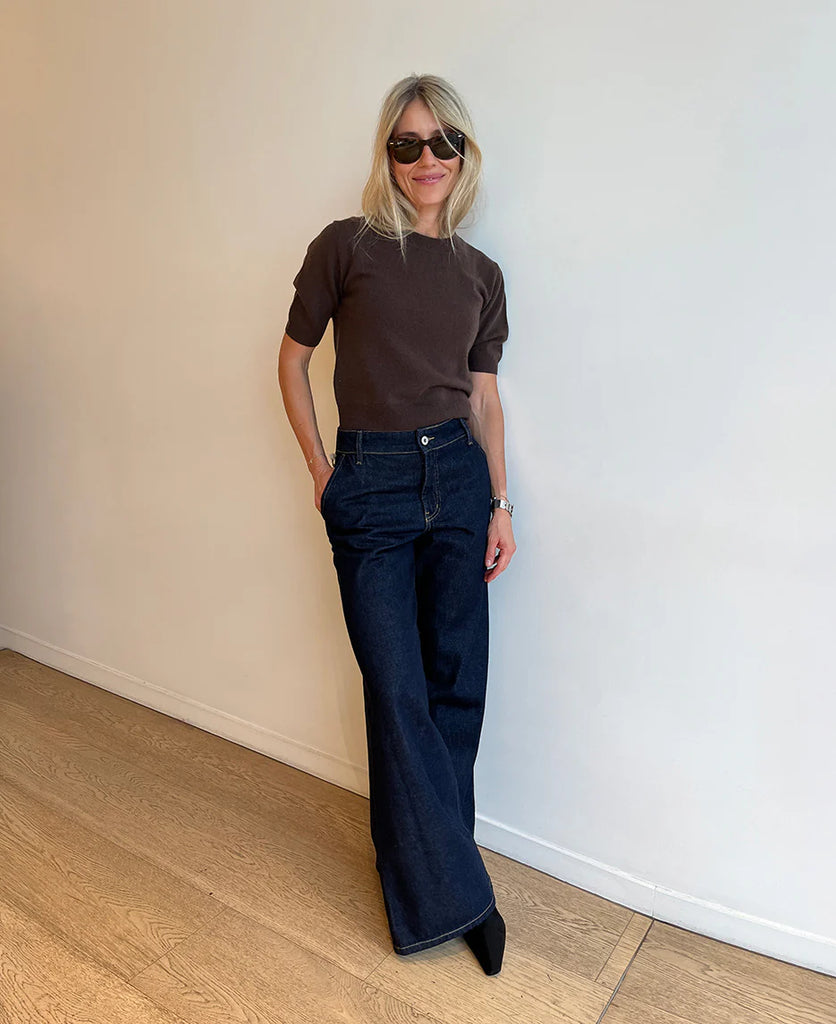 Outland Denim- Skye Mid Wide Trouser- Starlight