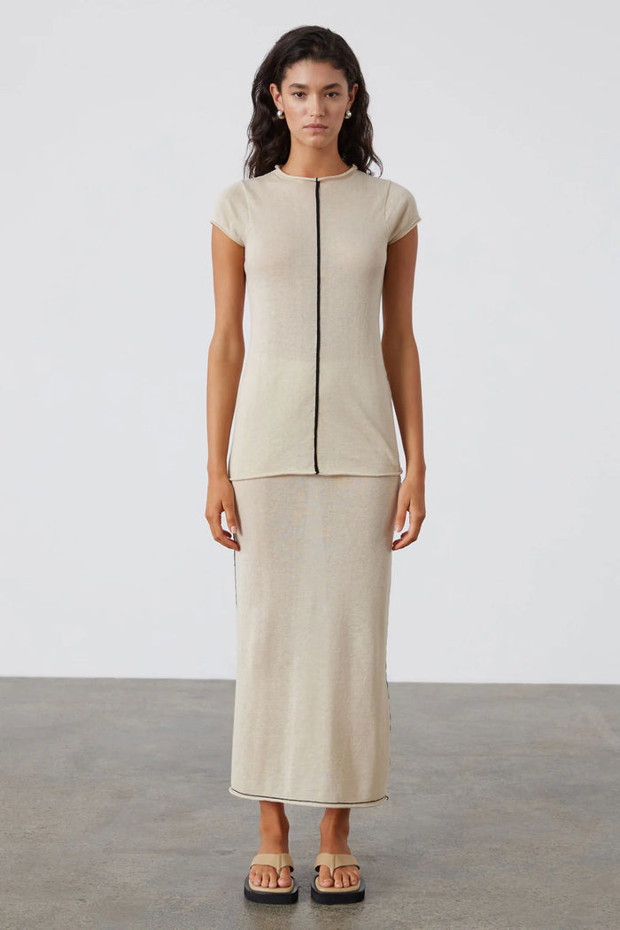 Zulu & Zephyr - Stone Contrast Knit Top