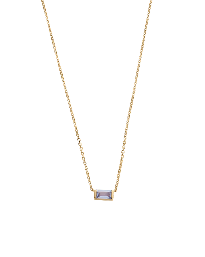 Kirstin Ash - Garnet Baguette Birthstone Necklace - 18K Gold