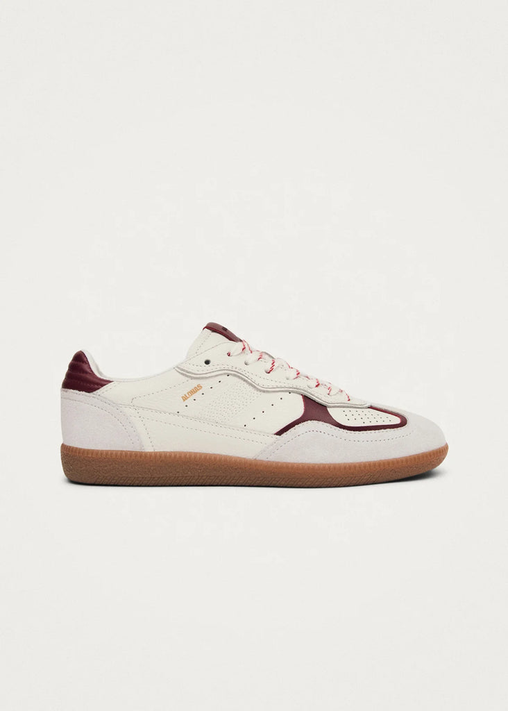Alohas -Tb.490 Rife Grain White Burgundy Leather Sneakers