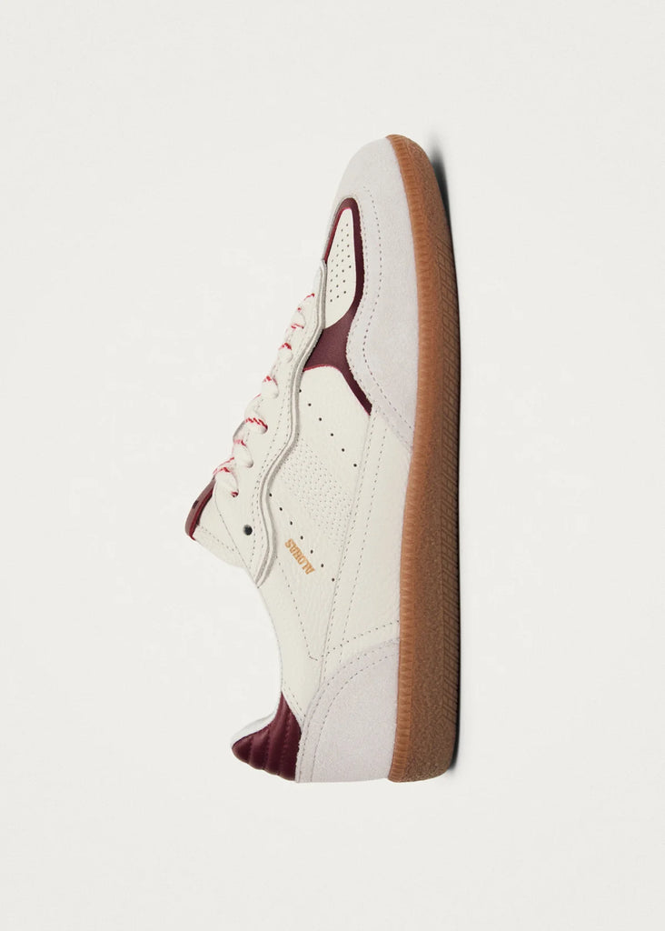 Alohas -Tb.490 Rife Grain White Burgundy Leather Sneakers