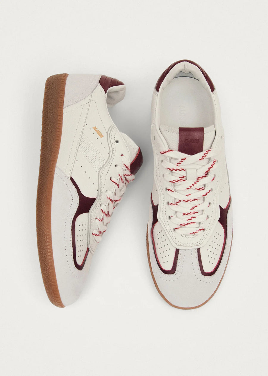 Alohas -Tb.490 Rife Grain White Burgundy Leather Sneakers