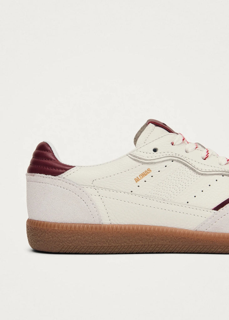 Alohas -Tb.490 Rife Grain White Burgundy Leather Sneakers