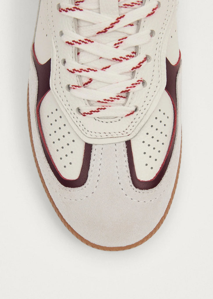 Alohas -Tb.490 Rife Grain White Burgundy Leather Sneakers