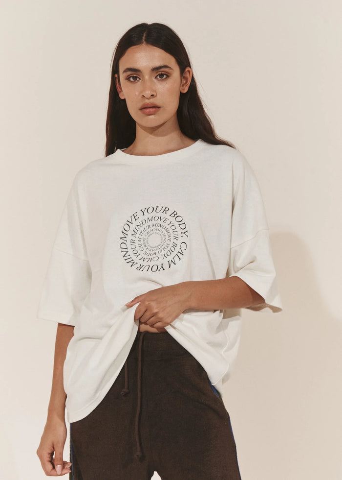 Pinky & Kamal - Oversized Hemp Circular Print T-Shirt - Raw/Brown