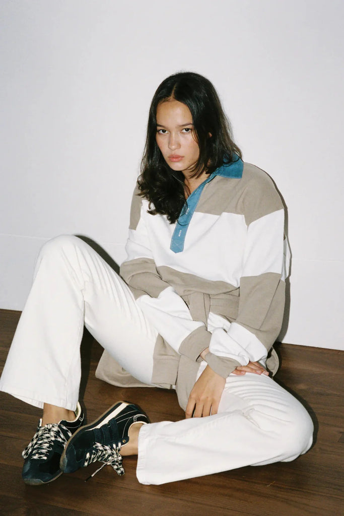 Outland Denim - The Marco Polo - Mushroom Bone Stripe