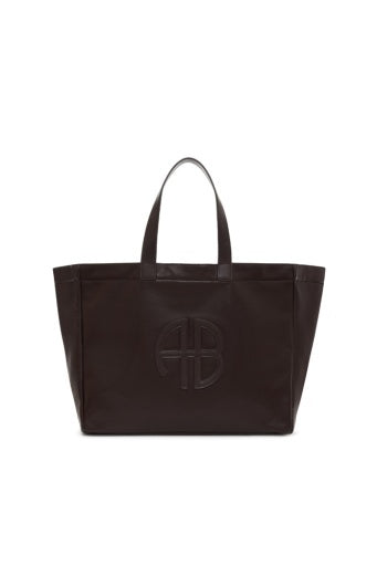 ANINE BING-LARGE RIO TOTE - DARK BROWN RECYCLED LEATHER