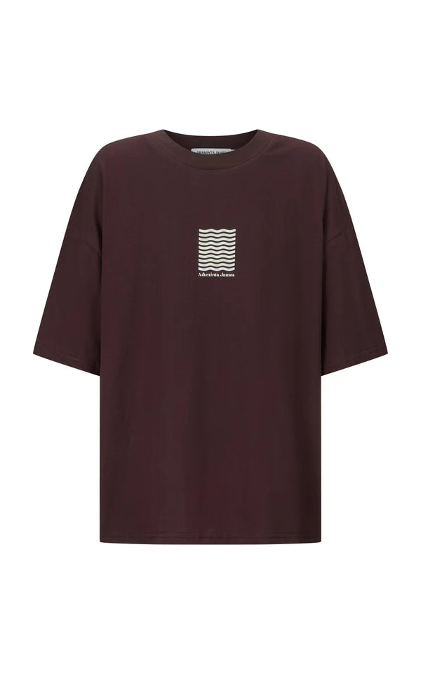 Araminta James - Waves Oversized Tee - Chocolate