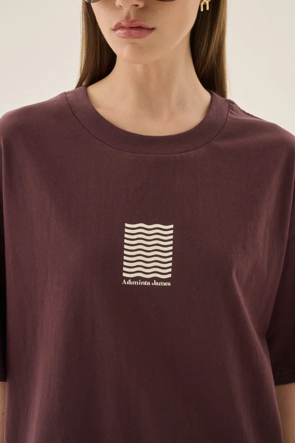 Araminta James - Waves Oversized Tee - Chocolate