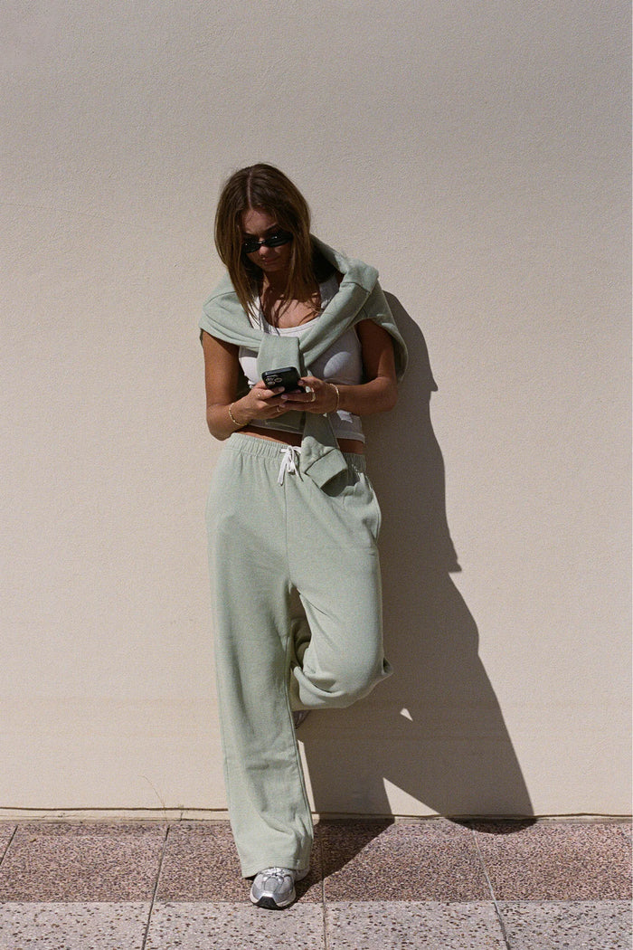 Zulu & Zephyr - Fleece Sports Sweat Pant - Eucalyptus