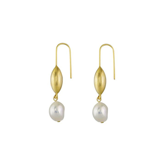 Jolie & Deen -  Adhel Pearl Earrings - Gold