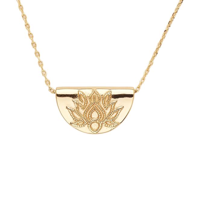 By Charlotte - Gold Lotus Short Necklace