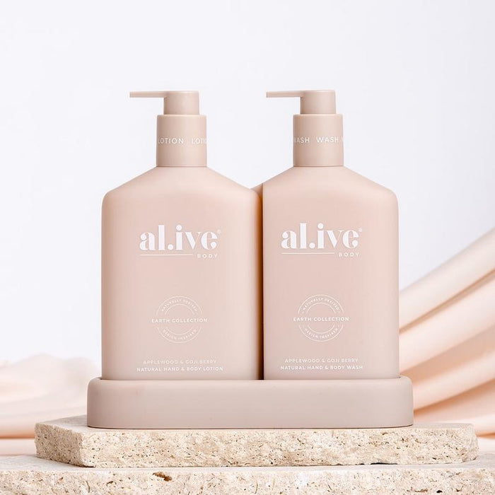 Al.ive - WASH & LOTION DUO + TRAY - APPLEWOOD & GOJI BERRY